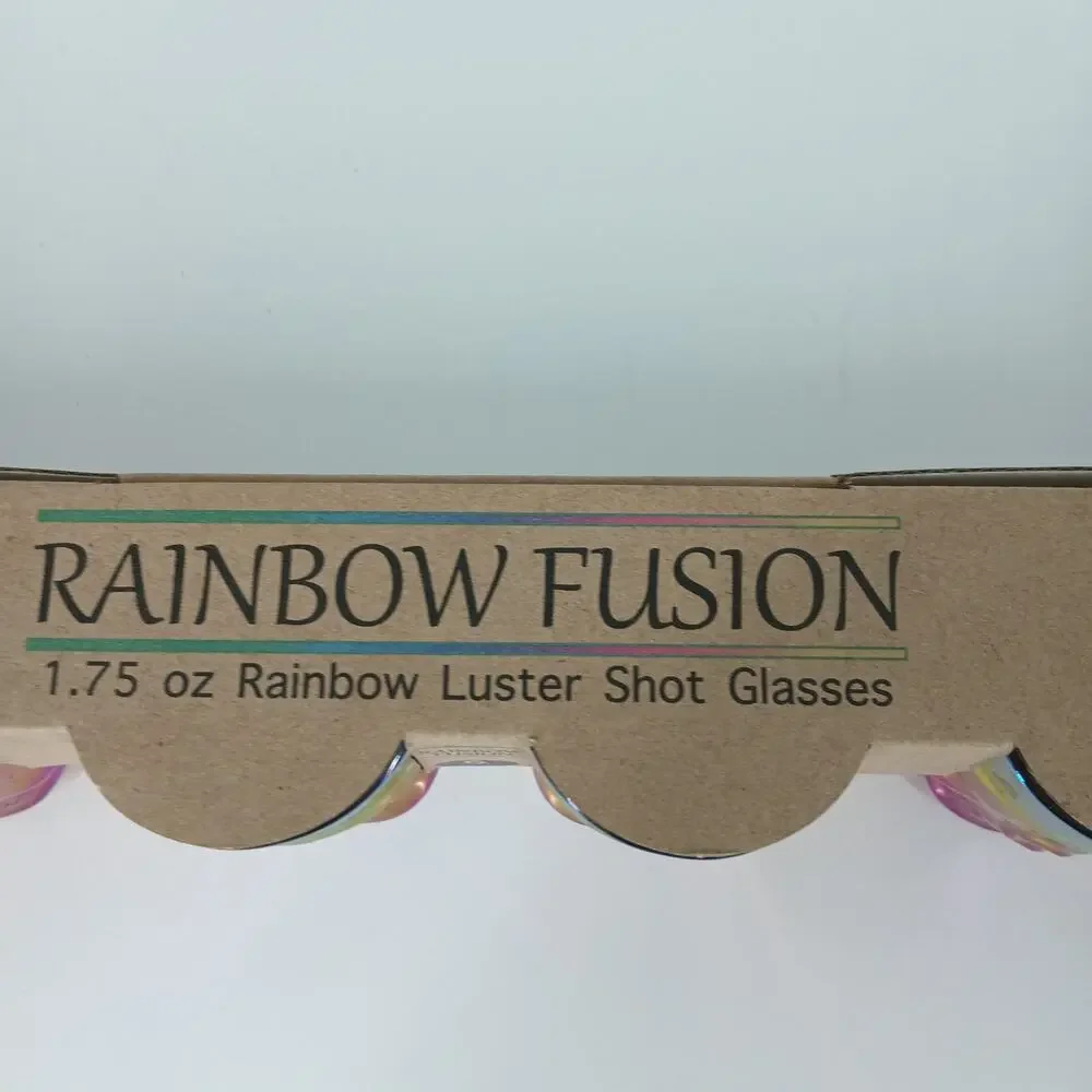 6X New Rainbow Fusion Skull Shot Glass 1.7 oz Halloween Iridescent Partyware